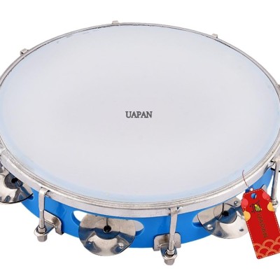 UAPAN Dafli Musical Instrument Dafli/Tambourine 10 inch Hand Percussion Musical Instrument (Blue tambourine)