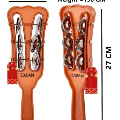 UAPAN Plastic Taal Kanjira/Kartal Musical Instrument for Kirtan I Puja-Bhajans I Pair of 1 UAPAN Plastic Taal Kanjira/Kartal Musical Instrument for Kirtan I Puja-Bhajans I Pair of 1
