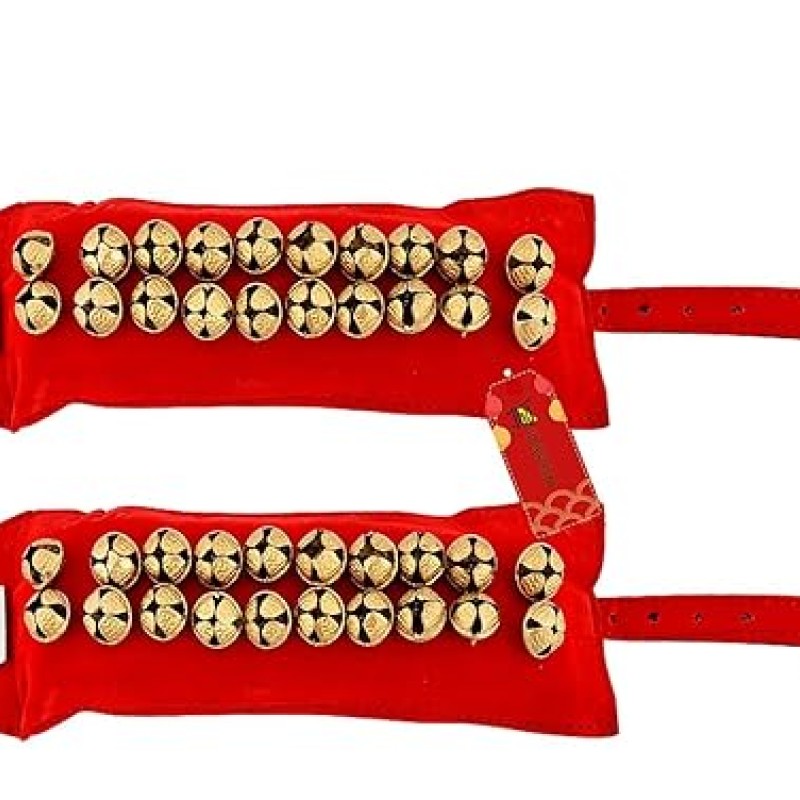 UAPAN 2 line Brass Ghungroo Ankle Bells Velvet Red Pad for Classical,Baratnatyam,Odissi,Kathak Dance with Adjustable Strap (Valvet, Belt) UAPAN 2 line Brass Ghungroo Ankle Bells Velvet Red Pad for Classical,Baratnatyam,Odissi,Kathak Dance with Adjustable Strap (Valvet, Belt)