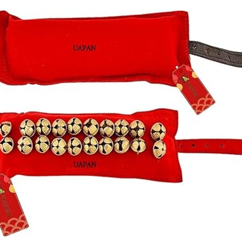UAPAN 2 line Brass Ghungroo Ankle Bells Velvet Red Pad for Classical,Baratnatyam,Odissi,Kathak Dance with Adjustable Strap (Valvet, Belt) UAPAN 2 line Brass Ghungroo Ankle Bells Velvet Red Pad for Classical,Baratnatyam,Odissi,Kathak Dance with Adjustable Strap (Valvet, Belt)