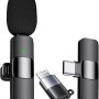 HUMBLE 2 in 1 Wireless Dynamic Lapel Collar Mic Voice Recording Filter Microphone with Receiver Compatible with Apple and All Type-C Mobile Phones for Live Shows, Interview & Vlog Short Video