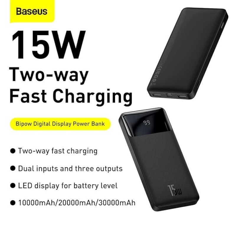 Baseus Blade Power Digital Display Fast Charging Power Bank HD Edition 20000mAh 100W Black (with Baseus Xiaobai Series Fast Charging Cable Type-C to T Baseus Blade Power Digital Display Fast Charging Power Bank HD Edition 20000mAh 100W Black (with Baseus Xiaobai Series Fast Charging Cable Type-C to T