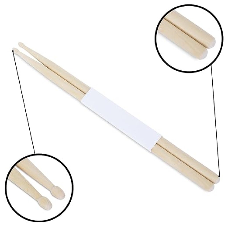 Ju�rez JRDS100 Wooden Drum Sticks � 5A Size, Maple Wood with Wooden Tips, Durable & Balanced for Drummers (Pair) Ju�rez JRDS100 Wooden Drum Sticks � 5A Size, Maple Wood with Wooden Tips, Durable & Balanced for Drummers (Pair)