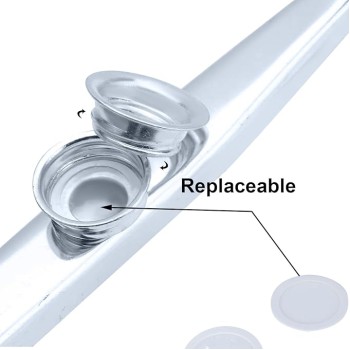 Juarez Kazoo Silver Aluminum Alloy with Five Membrane Flute Diaphragm Mouth Kazoos Musical Instruments JRKZ100