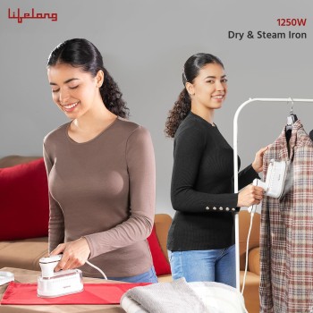 Lifelong 1250 Watt Steam Iron Press For Clothes - Handheld Garment Steamer with Rest Stand for Iron - Portable & Foldable Mini Steam Press Suitable For Traveling - 90 ml Tank Capacity (LLGRMS901) Lifelong 1250 Watt Steam Iron Press For Clothes - Handheld Garment Steamer with Rest Stand for Iron - Portable & Foldable Mini Steam Press Suitable For Traveling - 90 ml Tank Capacity (LLGRMS901)