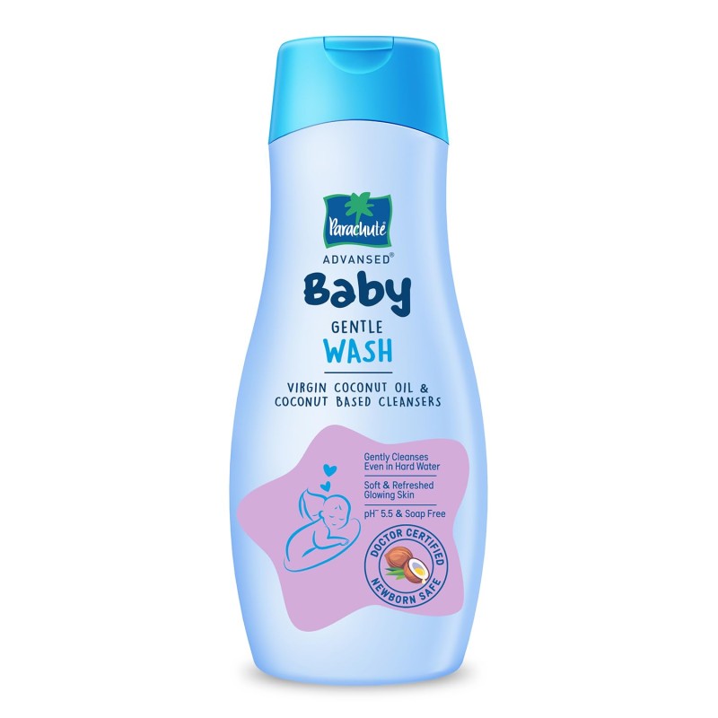 Parachute Advansed Baby Gentle Wash for New Born | Enriched with Virgin Coconut Oil | Gently cleanses in Hard water | Doctor certified | 410 ML Parachute Advansed Baby Gentle Wash for New Born | Enriched with Virgin Coconut Oil | Gently cleanses in Hard water | Doctor certified | 410 ML