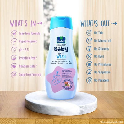 Parachute Advansed Baby Gentle Wash for New Born | Enriched with Virgin Coconut Oil | Gently cleanses in Hard water | Doctor certified | 410 ML Parachute Advansed Baby Gentle Wash for New Born | Enriched with Virgin Coconut Oil | Gently cleanses in Hard water | Doctor certified | 410 ML