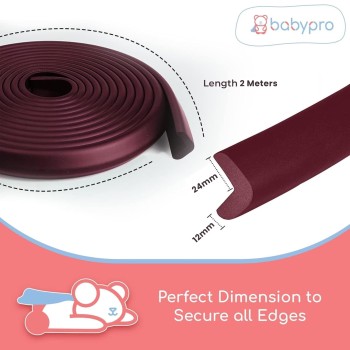 BabyPro BabyProofing Edge Guard (12mm, Pack of 1) with Strong Adhesive Tape by Certified Professional Childproofer, 2 Meter Long for Furniture Corner