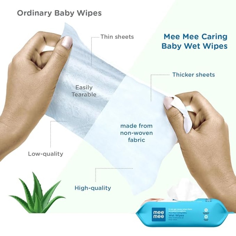 Mee Mee Soft Gentle Baby Wet Wipes (24 Wipes) Pack of 10 | Infused with Aloe Vera and Vitamin E | Paraben & Sulfate Free | Multipurpose Cleansing Wipes | Wipes Combo for Babies Mee Mee Soft Gentle Baby Wet Wipes (24 Wipes) Pack of 10 | Infused with Aloe Vera and Vitamin E | Paraben & Sulfate Free | Multipurpose Cleansing Wipes | Wipes Combo for Babies