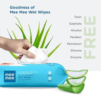 Mee Mee Soft Gentle Baby Wet Wipes (72 Wipes) Pack of 12 | Infused with Aloe Vera and Vitamin E | Paraben & Sulfate Free | Cleansing Wipes | Wipes Combo for Babies