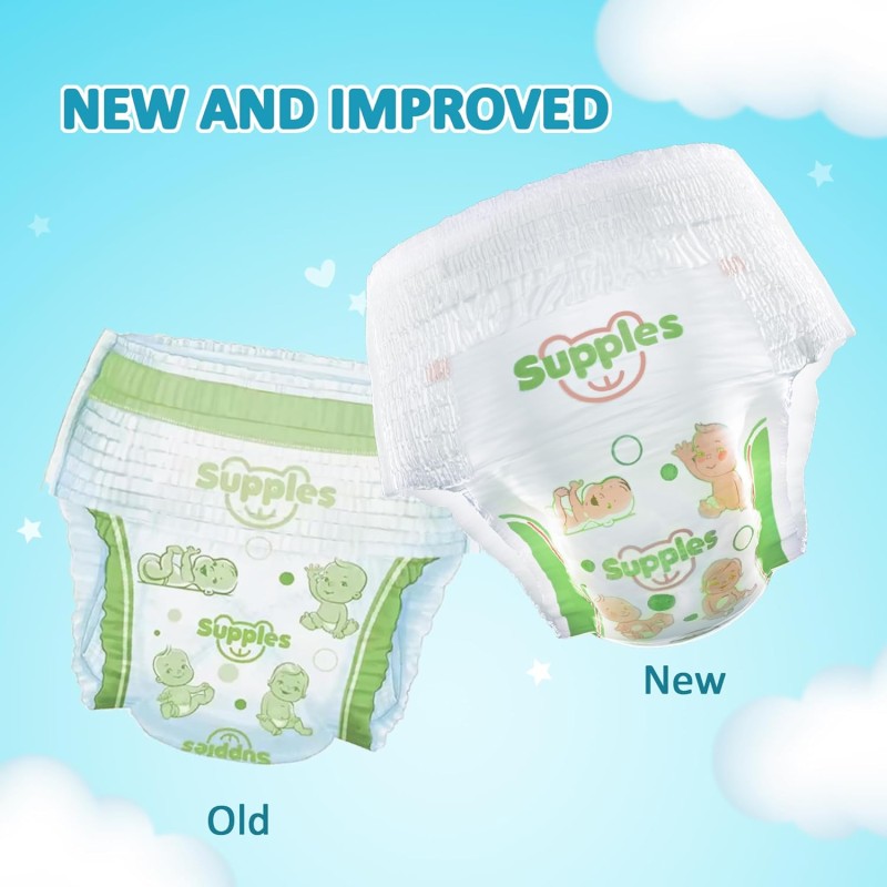 Amazon Brand - Supples Premium Baby Diaper Pants | 27 Baby Diapers | Large | 9-14 Kg | 12 Hrs Absorption | Cushiony Cotton Soft Fabric | Phthalates-Free | Triple Leak Guard Amazon Brand - Supples Premium Baby Diaper Pants | 27 Baby Diapers | Large | 9-14 Kg | 12 Hrs Absorption | Cushiony Cotton Soft Fabric | Phthalates-Free | Triple Leak Guard