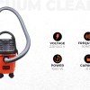 BLACK+DECKER BDWD08-B1 Wet and Dry Vacuum Cleaner with Cannister Body, 1000 W, Powerful Suction, 8L Capacity, 220V Vacuum Cleaner for Home Use, 1 Year Manufacturer Warranty(Red/Black)