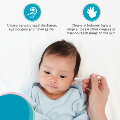 Vega Baby & Mom Cotton Buds (200 Buds, 400 Tips) (PP Can) | for Baby's Hygiene & Care | 100% Cotton |100% Care | Gently Clean Baby Skin | Convenient Pack Sizes, (VBHA3-04) Vega Baby & Mom Cotton Buds (200 Buds, 400 Tips) (PP Can) | for Baby's Hygiene & Care | 100% Cotton |100% Care | Gently Clean Baby Skin | Convenient Pack Sizes, (VBHA3-04)