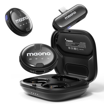 MAONO Wireless Collar Mic for YouTube PC and Type C Mobile, Noise Cancellation Lapel mic with 6H Battery, 100m Transmission, Gain, Mute, Monitoring for YouTube, Vlogging, Podcasting (WM620-Black) MAONO Wireless Collar Mic for YouTube PC and Type C Mobile, Noise Cancellation Lapel mic with 6H Battery, 100m Transmission, Gain, Mute, Monitoring for YouTube, Vlogging, Podcasting (WM620-Black)