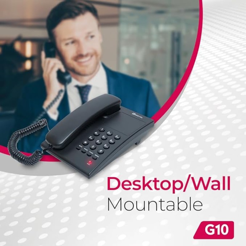 Beetel G10 Newly Launched, Corded Landline Phone, Ringer LED Indication, Desk and Wall Mountable, 3 Step Ringer Volume Control, Tone/Puls/Flash/Pause/Redial, TEC Certified (G10 Black) Beetel G10 Newly Launched, Corded Landline Phone, Ringer LED Indication, Desk and Wall Mountable, 3 Step Ringer Volume Control, Tone/Puls/Flash/Pause/Redial, TEC Certified (G10 Black)
