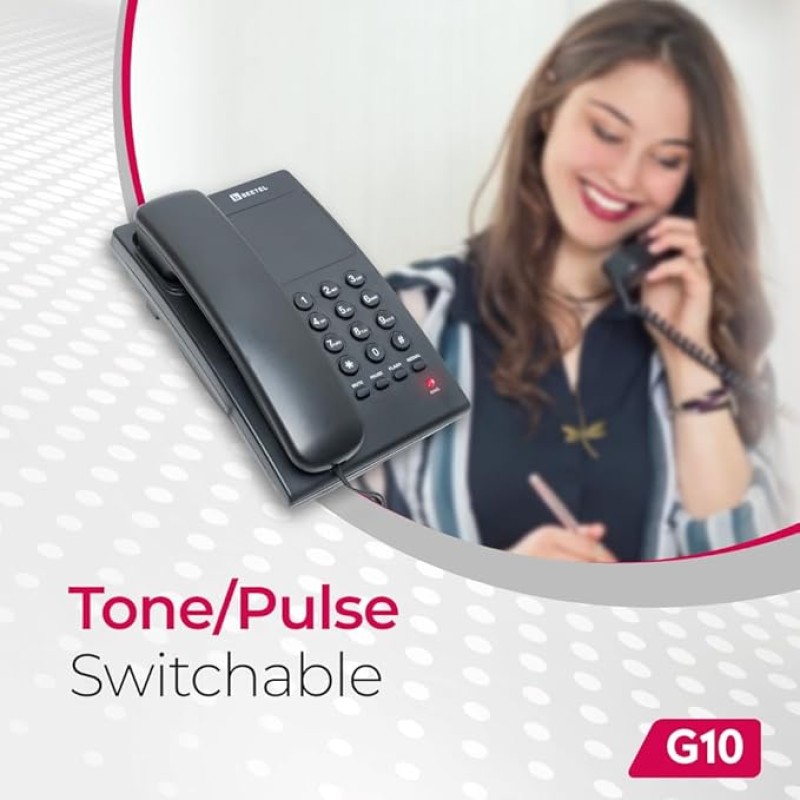 Beetel G10 Newly Launched, Corded Landline Phone, Ringer LED Indication, Desk and Wall Mountable, 3 Step Ringer Volume Control, Tone/Puls/Flash/Pause/Redial, TEC Certified (G10 Black) Beetel G10 Newly Launched, Corded Landline Phone, Ringer LED Indication, Desk and Wall Mountable, 3 Step Ringer Volume Control, Tone/Puls/Flash/Pause/Redial, TEC Certified (G10 Black)