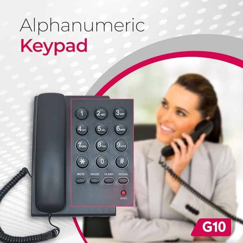 Beetel G10 Newly Launched, Corded Landline Phone, Ringer LED Indication, Desk and Wall Mountable, 3 Step Ringer Volume Control, Tone/Puls/Flash/Pause/Redial, TEC Certified (G10 Black) Beetel G10 Newly Launched, Corded Landline Phone, Ringer LED Indication, Desk and Wall Mountable, 3 Step Ringer Volume Control, Tone/Puls/Flash/Pause/Redial, TEC Certified (G10 Black)
