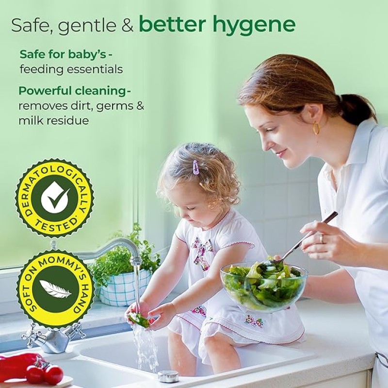Luvlap Plant Based Liquid Cleanser, Refill pack- 1000ml, With Neem, Lemon & Basil, For Feeding Accessories, Toys, Fruits & Vegetables, 100% Food Grade, Free From Bleach & SLS Luvlap Plant Based Liquid Cleanser, Refill pack- 1000ml, With Neem, Lemon & Basil, For Feeding Accessories, Toys, Fruits & Vegetables, 100% Food Grade, Free From Bleach & SLS