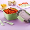 Clazkit Salad Lunch Box Container with Cutlery and Sauce Container with 5 Compartment Bento Style Tray Leak Proof Lunch Box for Food Snack Salad Home Office 1400ml-Pista, Plastic Clazkit Salad Lunch Box Container with Cutlery and Sauce Container with 5 Compartment Bento Style Tray Leak Proof Lunch Box for Food Snack Salad Home Office 1400ml-Pista, Plastic