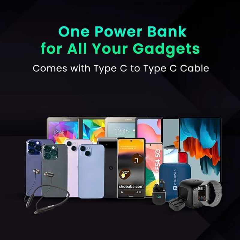 Portronics Luxcell Wireless Mini 10k 10000mAh 15W Magnetic Wireless Fast Charging Nano Power Bank with 22.5 Wired Output Compatible with iPhone 12 & Above & Other QI Enabled Devices(Black) Portronics Luxcell Wireless Mini 10k 10000mAh 15W Magnetic Wireless Fast Charging Nano Power Bank with 22.5 Wired Output Compatible with iPhone 12 & Above & Other QI Enabled Devices(Black)