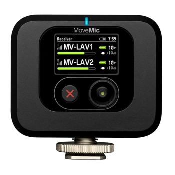 Shure MoveMic Receiver - Cold Shoe Mountable Camera Receiver for MoveMic Lavalier Microphones, Compatible with Most DSLR Cameras and Computers, for Mobile Content Creators