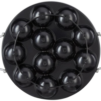 Solimo Die Cast Aluminium Nonstick Appam Patra/Paniyarakkal with Ss Lid 12 Cup with Side Handle, Black Solimo Die Cast Aluminium Nonstick Appam Patra/Paniyarakkal with Ss Lid 12 Cup with Side Handle, Black