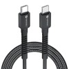 Portronics Konnect X 60W Type C to Type C Unbreakable Nylon Braided Cable, 2M Fast Charging Cable for iPhone 15 series, iPad, Samsung Galaxy & other Type C Devices(Black) Portronics Konnect X 60W Type C to Type C Unbreakable Nylon Braided Cable, 2M Fast Charging Cable for iPhone 15 series, iPad, Samsung Galaxy & other Type C Devices(Black)