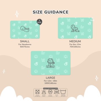 R for Rabbit Waterproof Quick Dry Sheet for Baby | Anti-Piling Fleece Breatheable Fabric Extra Absorbent Instant Dry Baby Bed/Cot Protector Mat (Size-S,Green-Grey,Pack of 2 Combo)