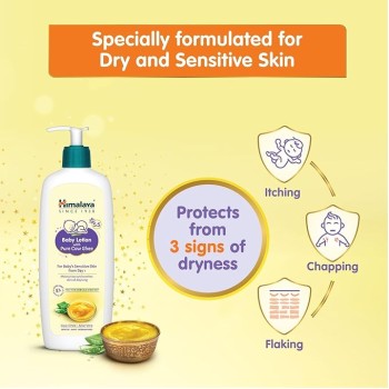 Himalaya Baby Lotion With Pure Cow Ghee 400Ml|Ph5.5|Aloe Vera|Safe For Newborns|For Baby's Sensitive Skin|No Parabens|No Phthalates|No Mineral Oil|No Synthetic Color|Dermatologically Tested