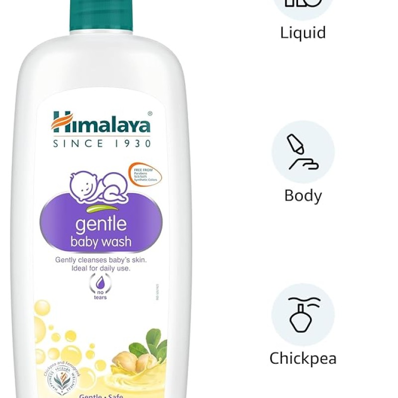 Himalaya Gentle Baby Wash 600ml | No tears formula |with chickpea and Green gram| Cleansing baby's gentle skin Himalaya Gentle Baby Wash 600ml | No tears formula |with chickpea and Green gram| Cleansing baby's gentle skin