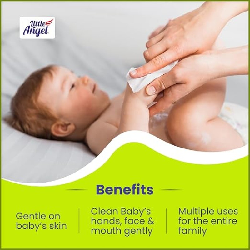 Little Angel Super Soft Cleansing Baby Wipes, 648 Count, Enriched with Aloe vera & Vitamin E, pH Balanced, Dermatologically Tested & Alcohol-free, Pack of 9, 72 count/pack Little Angel Super Soft Cleansing Baby Wipes, 648 Count, Enriched with Aloe vera & Vitamin E, pH Balanced, Dermatologically Tested & Alcohol-free, Pack of 9, 72 count/pack