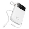 Baseus Qpow2 Dual-Cable Digital Display Fast Charge Power Bank 10000mAh 22.5W Cluster Black(with: Simple Charging Cable Type-C 3A 0.3m Black) (White,