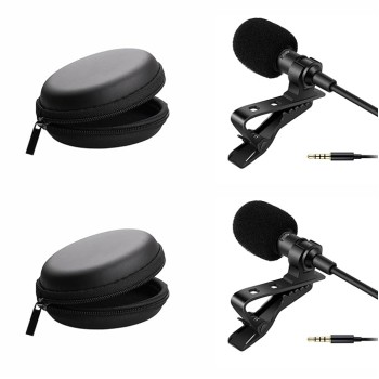HUMBLE HB-M01 Lavalier Lapel Condenser Mic for Android, USB 3.5MM Microphone for YouTube Vlogging Facebook Interview Livestream Video Recording and All(1.5 Meter) Pack of 2
