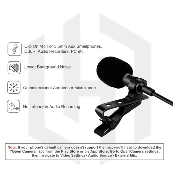 HUMBLE HB-M01 Lavalier Lapel Condenser Mic for Android, USB 3.5MM Microphone for YouTube Vlogging Facebook Interview Livestream Video Recording and All(1.5 Meter) Pack of 2 HUMBLE HB-M01 Lavalier Lapel Condenser Mic for Android, USB 3.5MM Microphone for YouTube Vlogging Facebook Interview Livestream Video Recording and All(1.5 Meter) Pack of 2