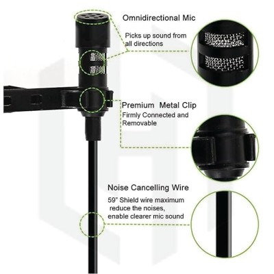 HUMBLE HB-M01 Lavalier Lapel Condenser Mic for Android, USB 3.5MM Microphone for YouTube Vlogging Facebook Interview Livestream Video Recording and All(1.5 Meter) Pack of 2 HUMBLE HB-M01 Lavalier Lapel Condenser Mic for Android, USB 3.5MM Microphone for YouTube Vlogging Facebook Interview Livestream Video Recording and All(1.5 Meter) Pack of 2