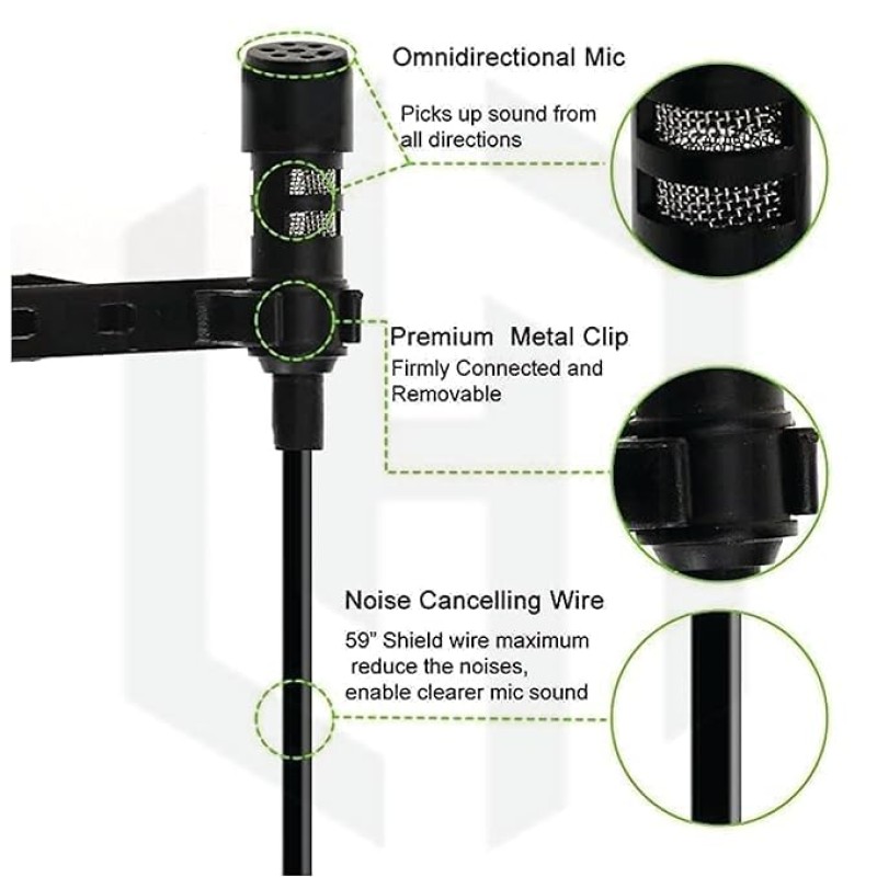 HUMBLE HB-M01 Lavalier Lapel Condenser Mic for Android, USB 3.5MM Microphone for YouTube Vlogging Facebook Interview Livestream Video Recording and All(1.5 Meter) Pack of 2 HUMBLE HB-M01 Lavalier Lapel Condenser Mic for Android, USB 3.5MM Microphone for YouTube Vlogging Facebook Interview Livestream Video Recording and All(1.5 Meter) Pack of 2