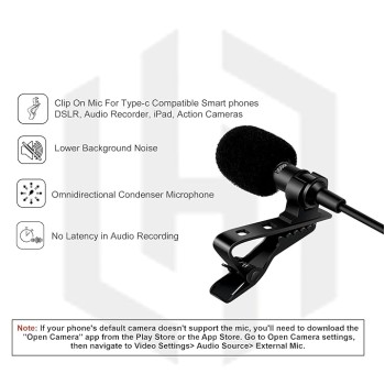 HUMBLE HB-C01 Lavalier Lapel Condenser Mic for Android, USB Type C Microphone for YouTube Vlogging Facebook Interview Livestream Video Recording and All(1.5 Meter) Pack of 2 HUMBLE HB-C01 Lavalier Lapel Condenser Mic for Android, USB Type C Microphone for YouTube Vlogging Facebook Interview Livestream Video Recording and All(1.5 Meter) Pack of 2