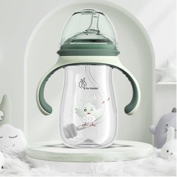 R4Rabbit Tritan Tweet 240ml Toddler Sippy Cup | Non-Toxic & BPA-Free Soft Silicone Double Handle | Leak-Proof Sippy Cup for Toddlers Boys & Girls (Green)