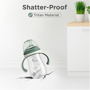 R4Rabbit Tritan Tweet 240ml Toddler Sippy Cup | Non-Toxic & BPA-Free Soft Silicone Double Handle | Leak-Proof Sippy Cup for Toddlers Boys & Girls (Green)