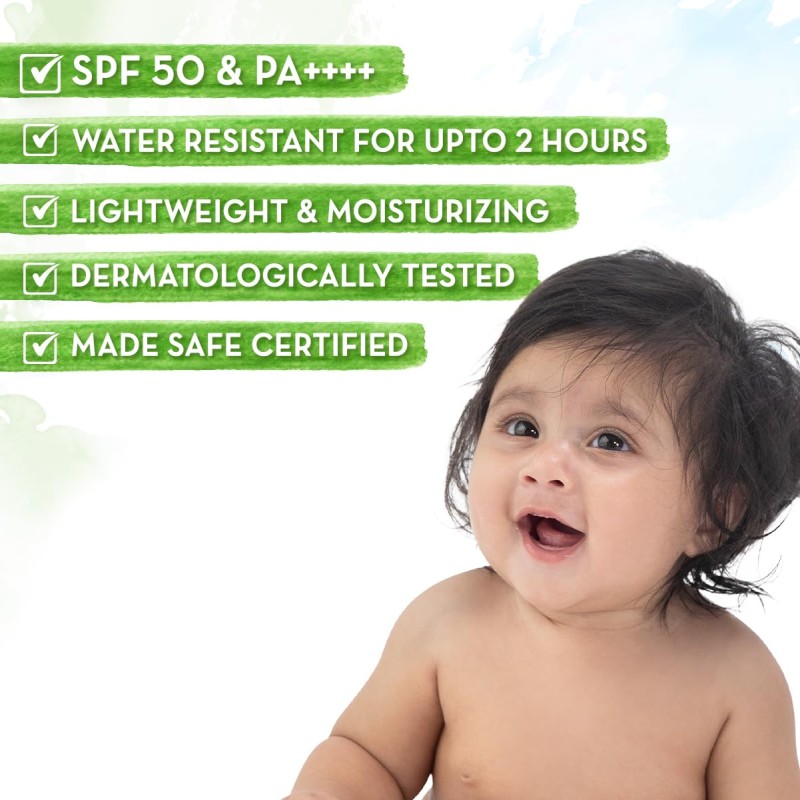 Mamaearth Baby Rich Moisturizing Ultra Light Sunscreen-50g SPF 50 & PA++++|Water Resistant|Lightweight & Moisturizing|Suits all Skin Type|Safe For Babies|Dermatological Tested|Hydrating Sun Protection Mamaearth Baby Rich Moisturizing Ultra Light Sunscreen-50g SPF 50 & PA++++|Water Resistant|Lightweight & Moisturizing|Suits all Skin Type|Safe For Babies|Dermatological Tested|Hydrating Sun Protection