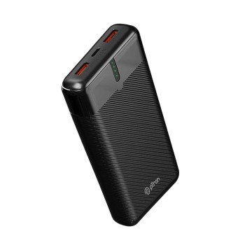 pTron Dynamo Surge 20000mAh 22.5W Fast Charging Power Bank, Supports VOOC/Wrap/Dash USB Charging, USB Type-C Input, 20W PD Fast Charging, 3 Outputs, 1 Input & Multiple Layers of Protection (Black)