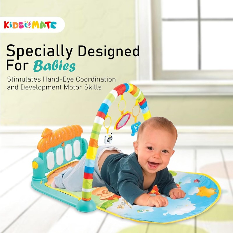 Kidsmate Piano Play Gym | Play Mat for Babies 0 to 3 Years | New Born Baby Gifts | Baby Mats for Floor | Hanging Toy, Interactive Lights, & Engaging Tunes Musical Mat for Kids (Sea Green) Kidsmate Piano Play Gym | Play Mat for Babies 0 to 3 Years | New Born Baby Gifts | Baby Mats for Floor | Hanging Toy, Interactive Lights, & Engaging Tunes Musical Mat for Kids (Sea Green)