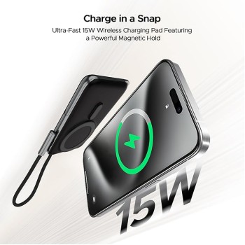 boAt Energyshroom PB330 MagnaCharge 10000 mAh Magnetic Wireless Power Bank w/ 15W Wireless Charging, Metal Stand,Magnacharge Ring for iPhone and Android Phones w/Wireless Charge(Black) boAt Energyshroom PB330 MagnaCharge 10000 mAh Magnetic Wireless Power Bank w/ 15W Wireless Charging, Metal Stand,Magnacharge Ring for iPhone and Android Phones w/Wireless Charge(Black)