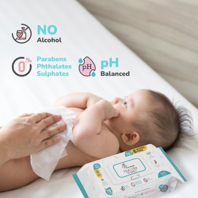 R For Rabbit Feather Aqua Baby Wipes Combo Pack Of 78 Units | Pure Water Wet Wipes for Babies With Lid (Pack of 1)