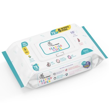 R For Rabbit Feather Aqua Baby Wipes Combo Pack Of 78 Units | Pure Water Wet Wipes for Babies With Lid (Pack of 1)