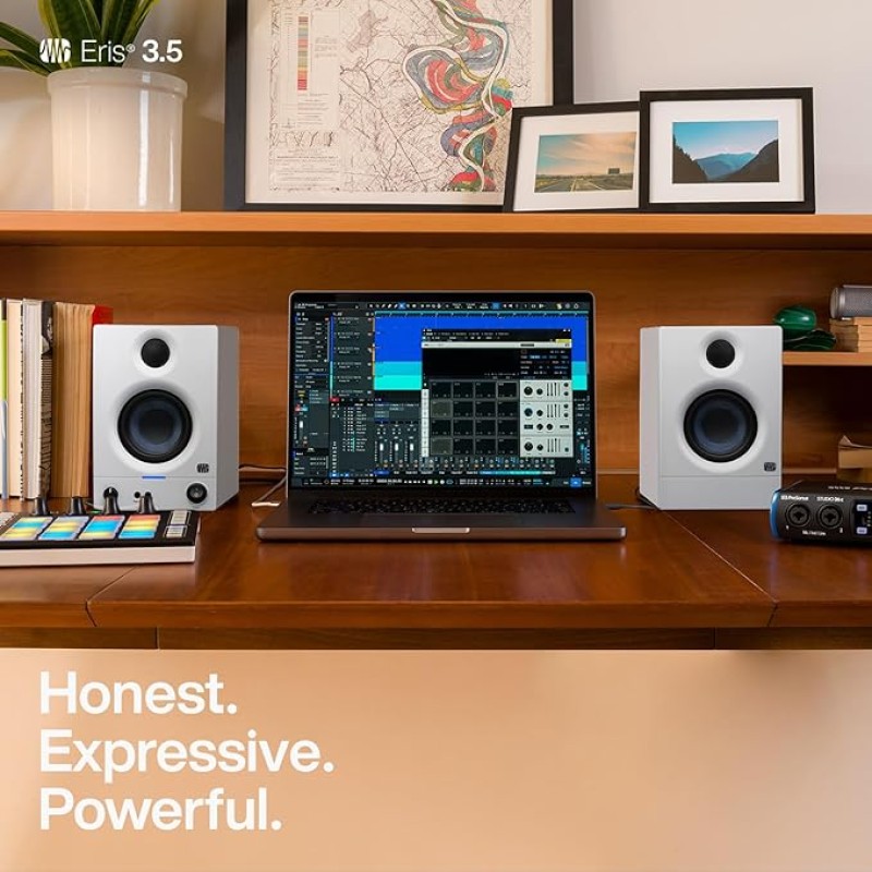 PreSonus Eris 3.5 2nd Gen HD Professional Studio Monitors with 3.5" Woven Composite Woofer, 1" Silk-Dome Tweeter, 50W Class AB Power and Tuning Controls (Auxillary) - Pair (White) PreSonus Eris 3.5 2nd Gen HD Professional Studio Monitors with 3.5" Woven Composite Woofer, 1" Silk-Dome Tweeter, 50W Class AB Power and Tuning Controls (Auxillary) - Pair (White)