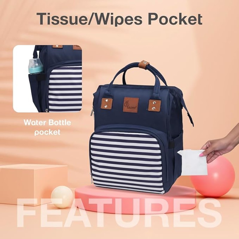 R for Rabbit Caramello Regal Baby Diaper Bag for Mother, Waterproof Kids Diaper Backpack for Mothers, Multifunctional Maternity Bag for Travel, Nursing Backpack for Moms (Blue Stripes) R for Rabbit Caramello Regal Baby Diaper Bag for Mother, Waterproof Kids Diaper Backpack for Mothers, Multifunctional Maternity Bag for Travel, Nursing Backpack for Moms (Blue Stripes)
