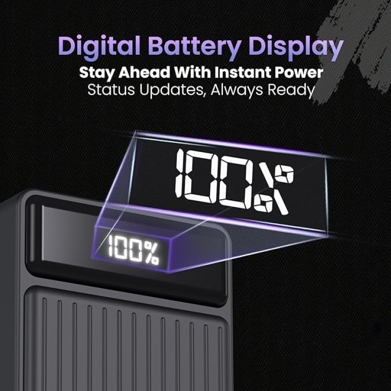 Portronics Luxcell B 20K Advanced 20000 mAh Power Bank with 22.5W Max Output, LED Battery Display, 22.5w Mach USB-A Output, 20w Type C PD Output, Type C Input, Wake Up Button(Black) Portronics Luxcell B 20K Advanced 20000 mAh Power Bank with 22.5W Max Output, LED Battery Display, 22.5w Mach USB-A Output, 20w Type C PD Output, Type C Input, Wake Up Button(Black)