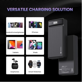 Portronics Luxcell B 20K Advanced 20000 mAh Power Bank with 22.5W Max Output, LED Battery Display, 22.5w Mach USB-A Output, 20w Type C PD Output, Type C Input, Wake Up Button(Black) Portronics Luxcell B 20K Advanced 20000 mAh Power Bank with 22.5W Max Output, LED Battery Display, 22.5w Mach USB-A Output, 20w Type C PD Output, Type C Input, Wake Up Button(Black)