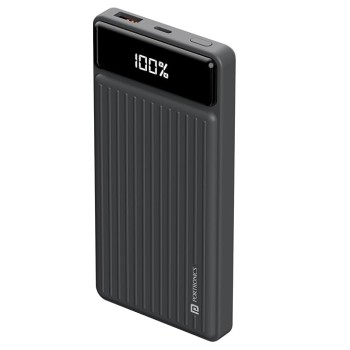 Portronics Luxcell B 10K 10000 mAh 22.5W Fast Charging Power Bank, Ultra Slim Power Bank with Mach USB-A Output, Type C PD Output, Type C Input, Wake Up Button(Black)